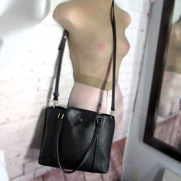 COLE HAAN GENUINE LEATHER 10" TOTE with TAG ORG $278 BLACK - Picture 5 of 15